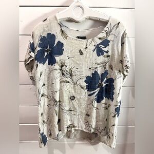 FROCCELLA – Floral Crinkled Top – Est. Size M to XL